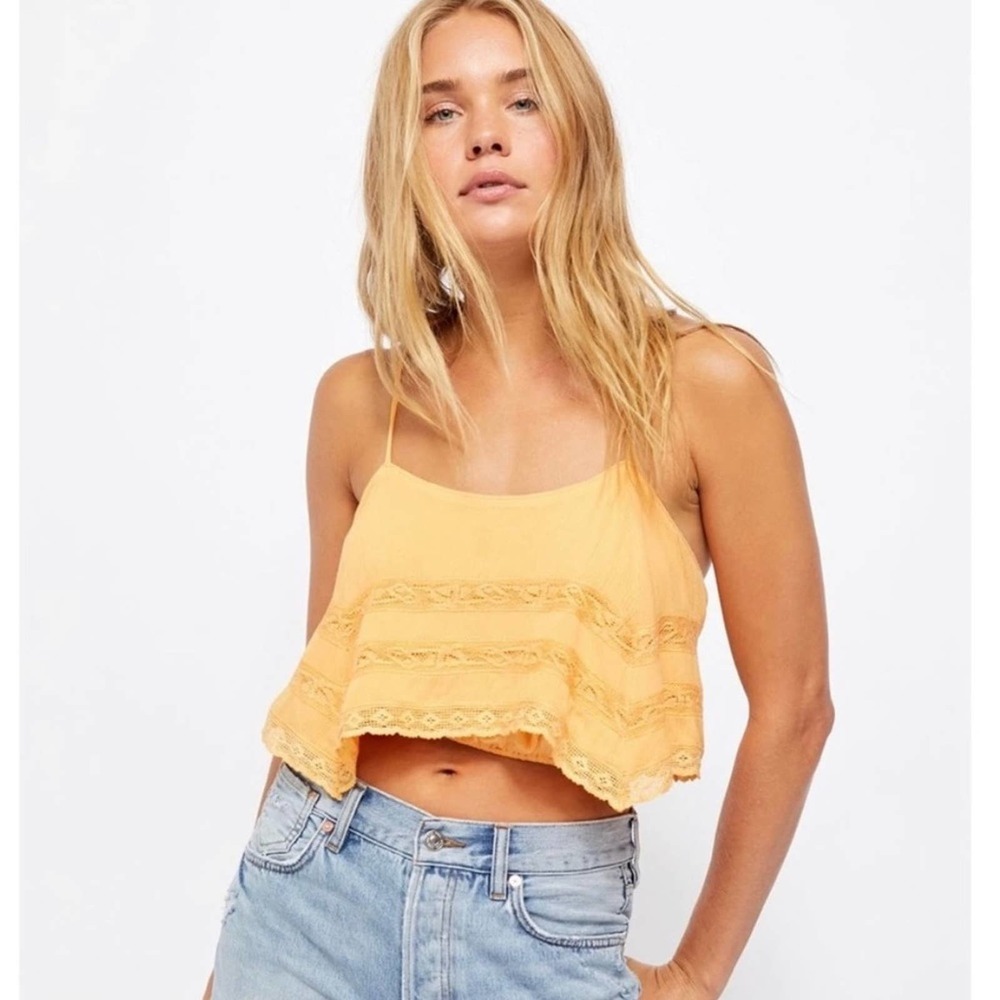 NWT 🥳 Free People Boho Home Again Orange Cami Women’s Size Medium